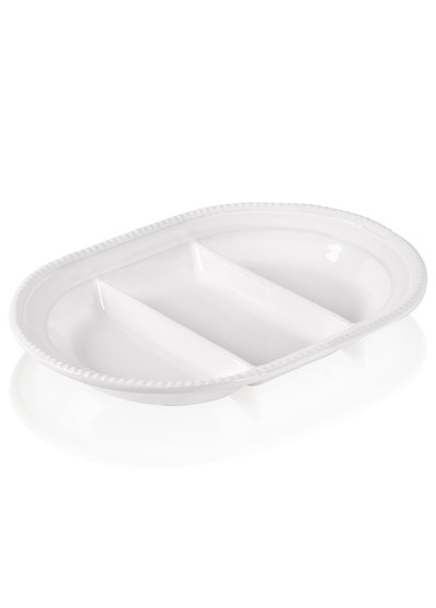 The Mia Grande Servis Tabağı 3 Bölmeli Beyaz 42 cm