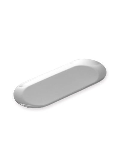 The Mia Linea Oval Çelik Servis Tabağı Gümüş 26 x 11 Cm
