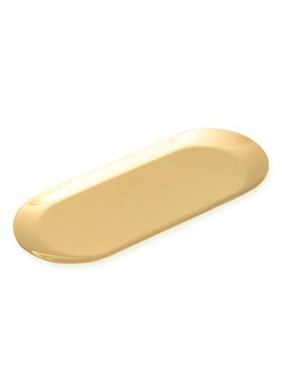 The Mia Linea Oval Çelik Servis Tabağı Gold 30 x 12 Cm