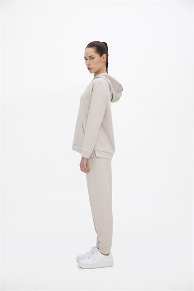 Oma Kapşonlu Cepli Sweat Cloud Dancer M