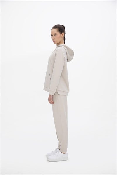 Oma Kapşonlu Cepli Sweat Cloud Dancer M