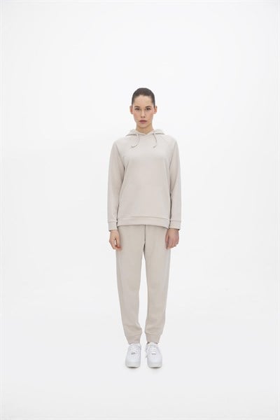 Oma Kapşonlu Cepli Sweat Cloud Dancer M