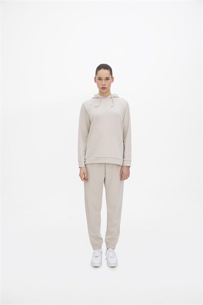 Oma Kapşonlu Cepli Sweat Cloud Dancer L
