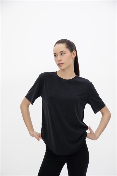 Oma Lazer Kesim T Shirt Jet Black S
