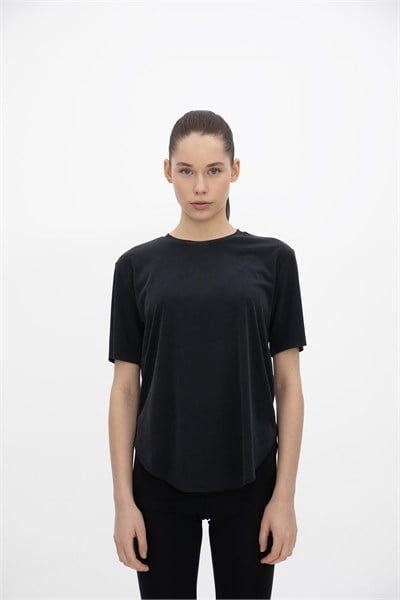 Oma Lazer Kesim T Shirt Jet Black L
