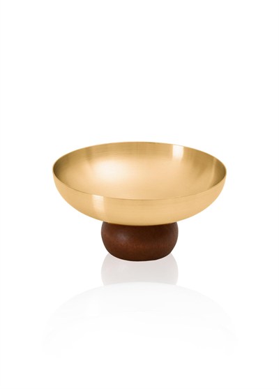 The Mia Linea Ahşap Ayaklı Çelik Sunumluk Gold