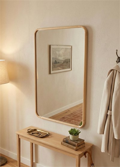 The Mia Nord Ahşap Duvar Aynası 60x90 cm