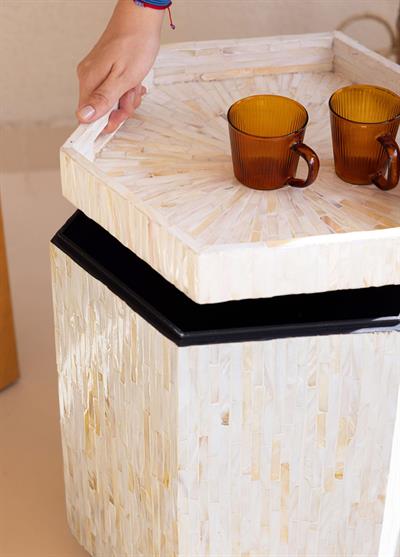 The Mia Sedef Tabure Yan Sehpa 38x33x47 cm TLC0131