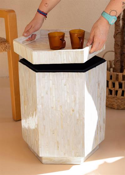 The Mia Sedef Tabure Yan Sehpa 38x33x47 cm TLC0131