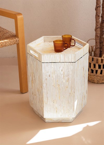The Mia Sedef Tabure Yan Sehpa 38x33x47 cm TLC0131