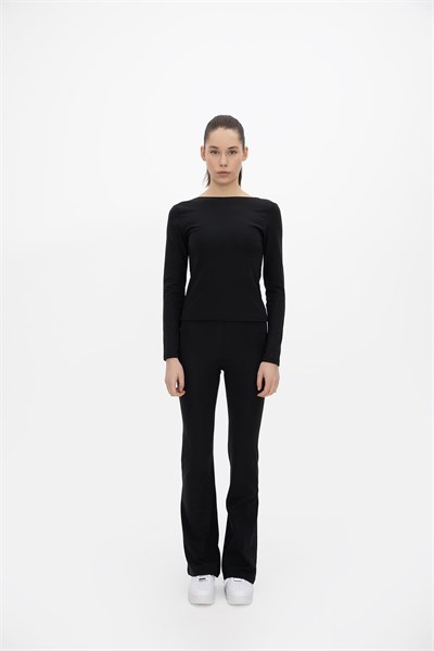 Oma Flare Paça Tayt Jet Black M