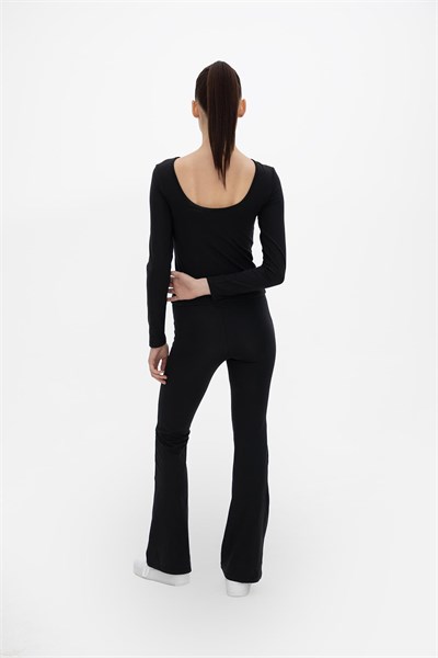 Oma Flare Paça Tayt Jet Black M