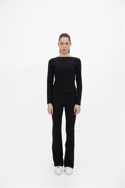 Oma Flare Paça Tayt Jet Black S
