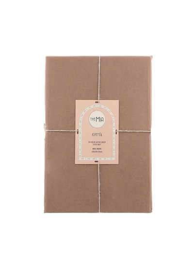 The Mia Cotta Wood Smooke Tek Kşl Lastikli Çarşaf 200x100