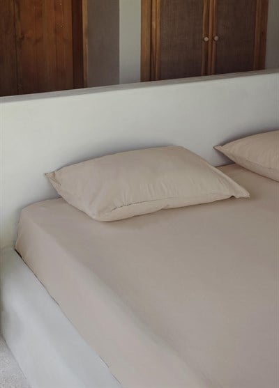 The Mia Cotta Beige Tek Kişilik Lastikli Çarşaf 200x100 Cm