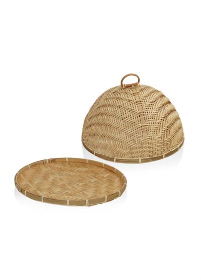 The Mia Bambu Yuvarlak Tepsi 39x39x23 cm