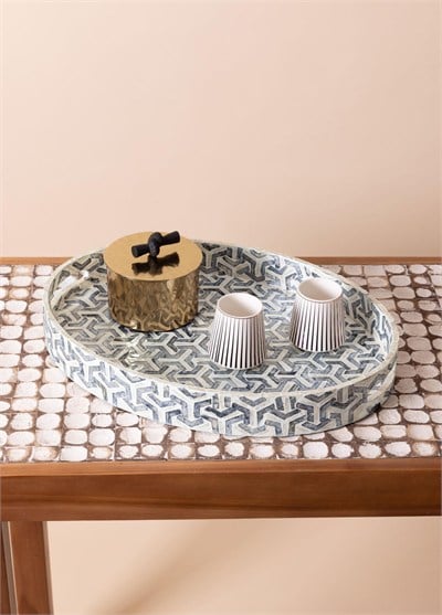 The Mia Sedef Oval Tepsi 50x36x6 cm TLC0094