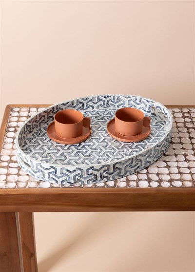 The Mia Sedef Oval Tepsi 50x36x6 cm TLC0094