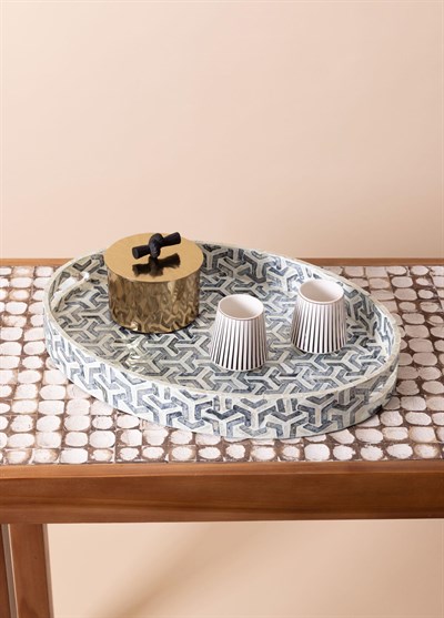 The Mia Sedef Oval Tepsi 50x36x6 cm TLC0094