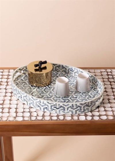 The Mia Sedef Oval Tepsi 50x36x6 cm TLC0094