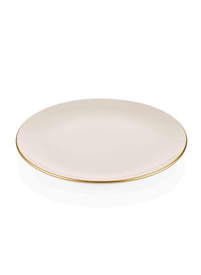 The Mia Basic Servis Tabağı 6 Lı Set Krem - 26cm