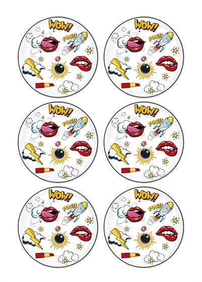 The Mia Popart Servis Tabağı 6 Lı Set 26 cm