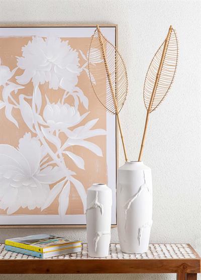 The Mia Licia Seramik Vazo Beyaz 19x19x48 cm