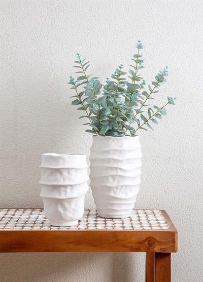 The Mia Licia Seramik Vazo Beyaz 17x17x25 cm