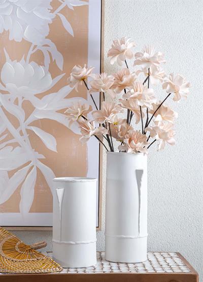 The Mia Licia Seramik Vazo Beyaz 18x16x41 cm