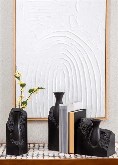 The Mia Licia Seramik Vazo Siyah 9x9x26 cm