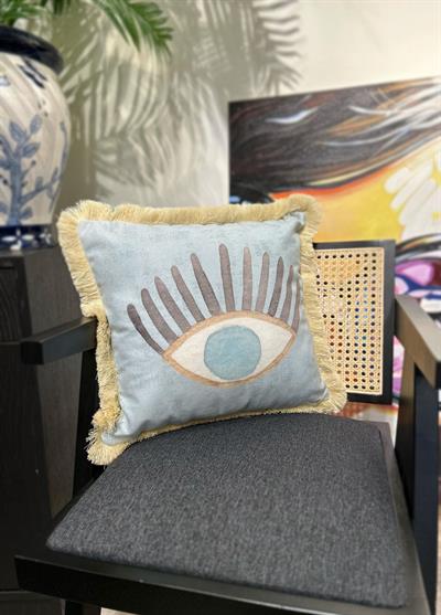 The Mia Amulet Kırlent Mavi Bej 45 x 45 Cm