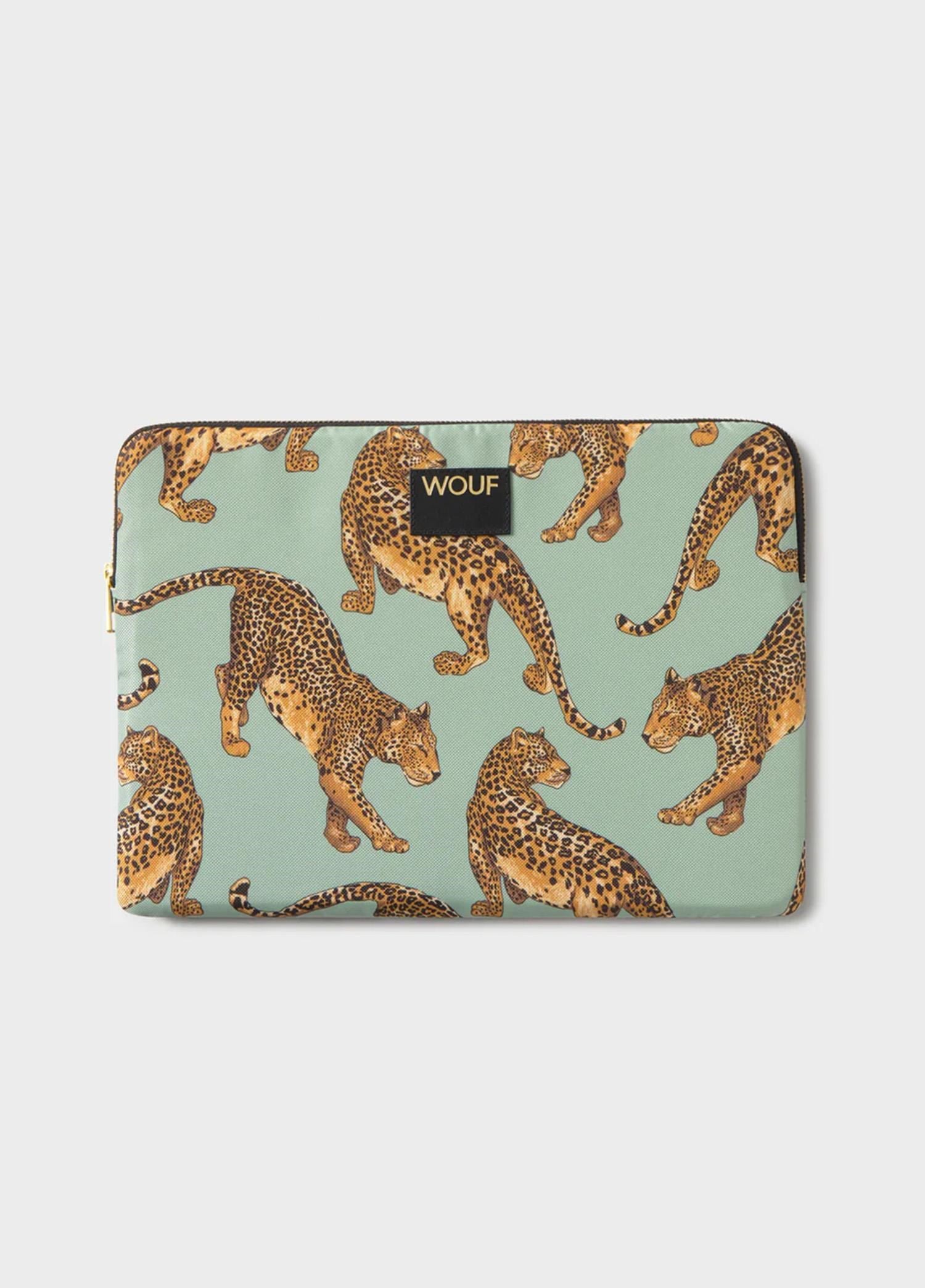 Çanta WOUF Emerald Leopard Laptop Sleeve 13
