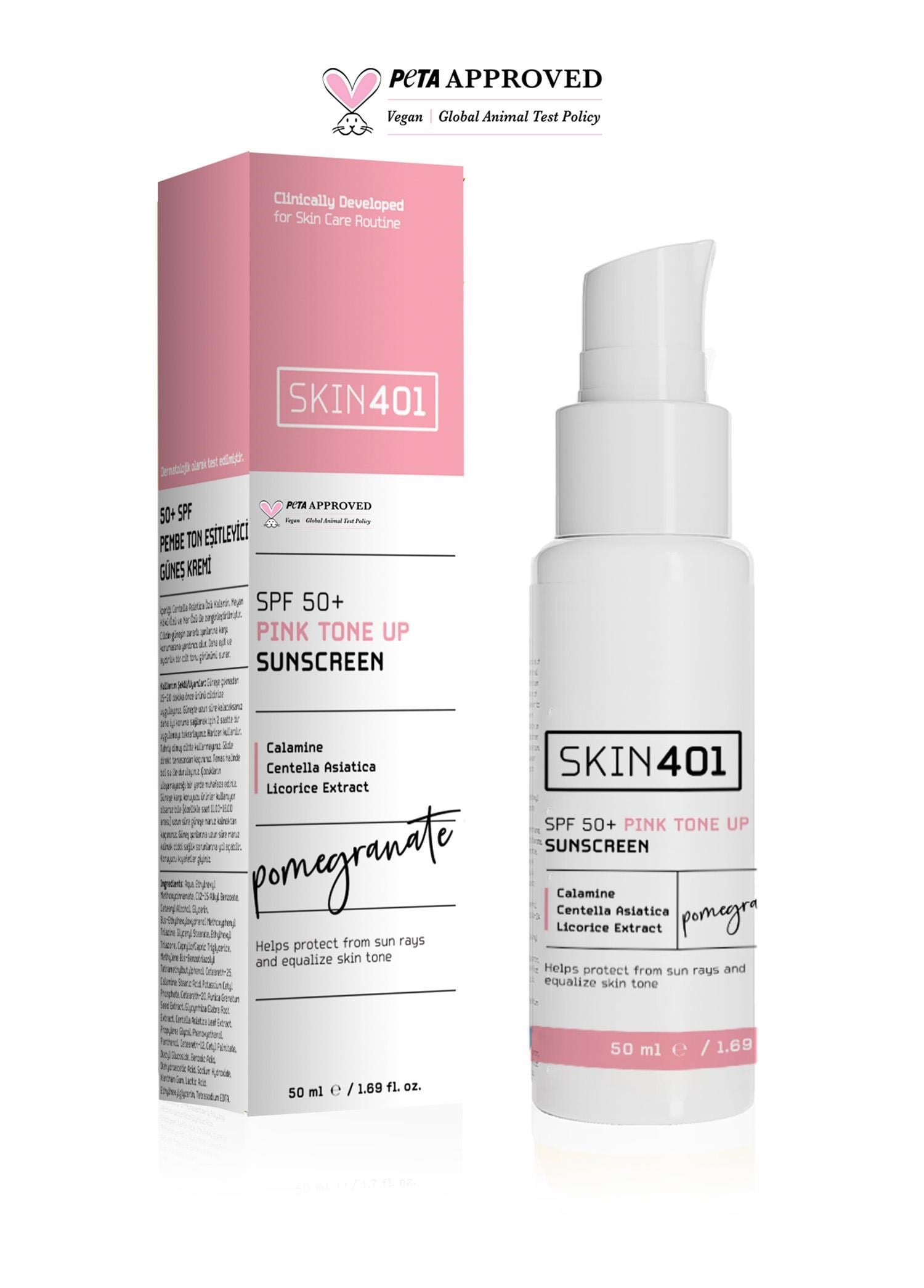 Kişisel Bakım Skin401 SPF 50+ Pembe Ton Eşitleyici Güneş Kremi 50 ml