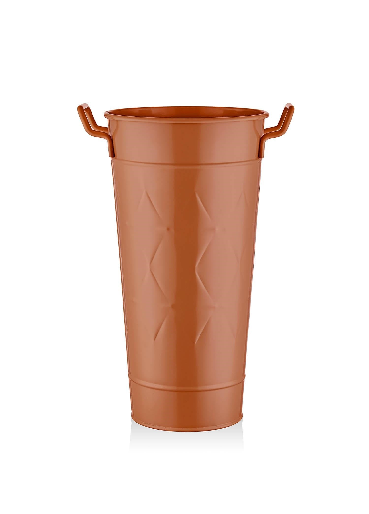 Saksı The Mia Prizma Vazo Saksı Terracota 50 cm