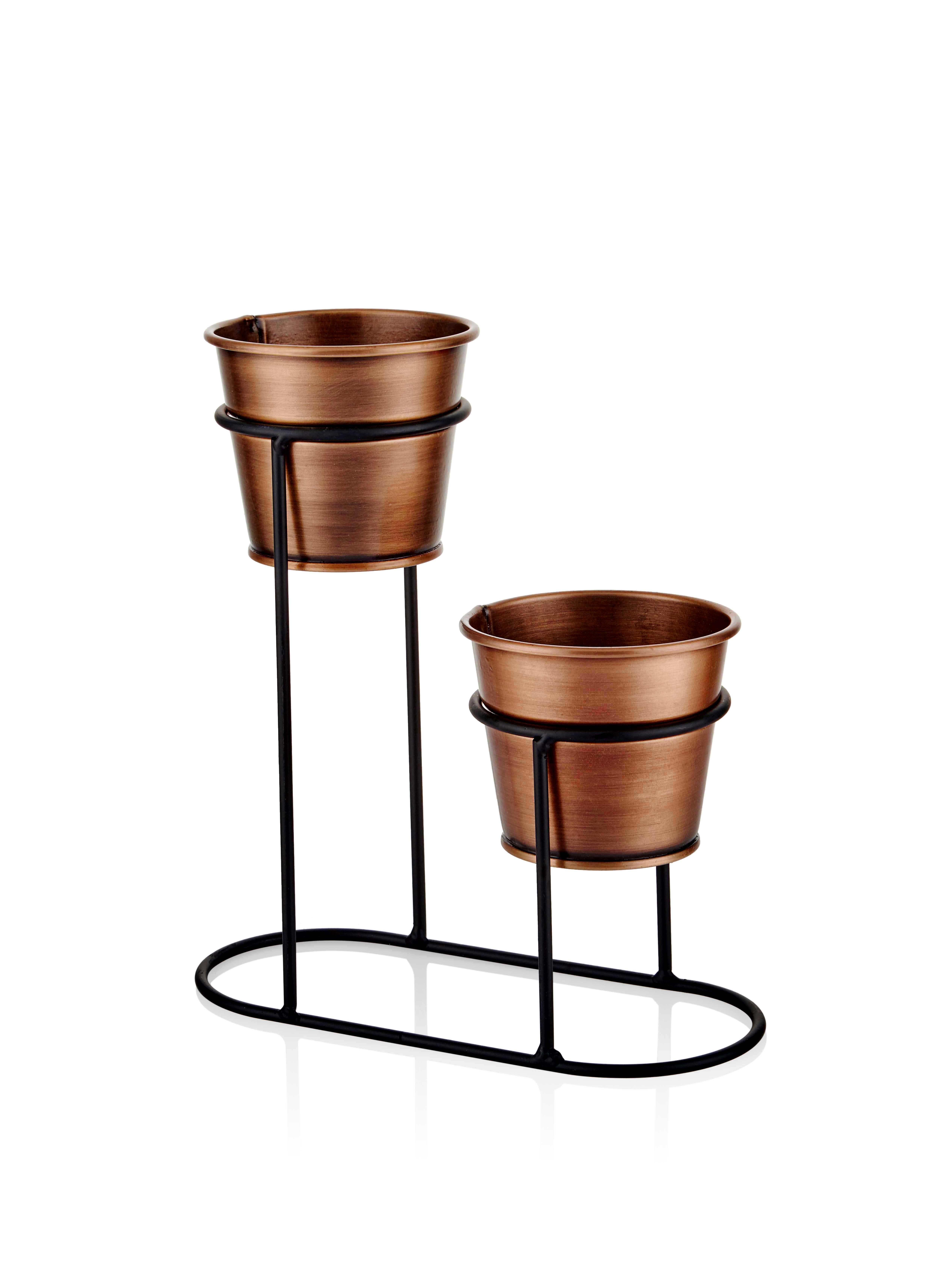 Saksı The Mia Saksı 2 Li Set - Bakır
