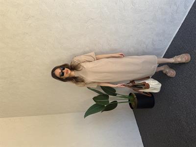 Basic Kısa Kol Elbise Camel