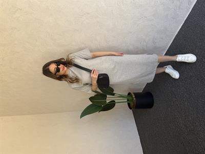 Basic Kısa Kol Elbise Gri