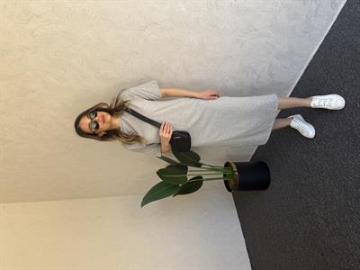 Basic Kısa Kol Elbise Gri