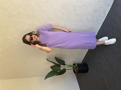 Basic Kısa Kol Elbise Lila