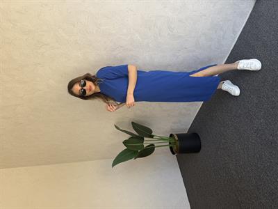 Basic Kısa Kol Elbise Mavi