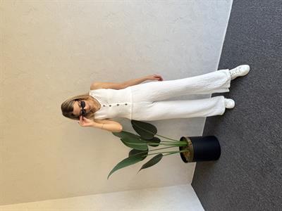 Bubble Yelekli Takım Beyaz - 1052