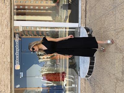 Düğmeli Ayrobin Elbise Siyah - 1059