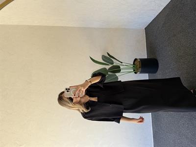 Gömlekli İp Askı Tensel Elbise Siyah - 1054