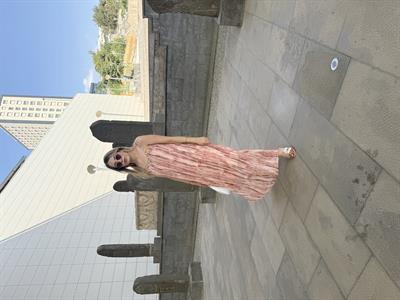 Halka Kolyeli Askılı Elbise Pudra - 1058