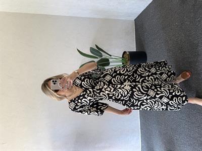 Kruvaze Yırtmaçlı Elbise Siyah- 1042