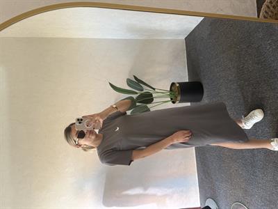 Kuşlu Basic Elbise Gri - 1053