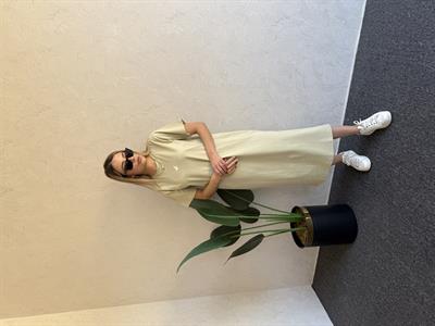 Kuşlu Basic Elbise Yeşil - 1053