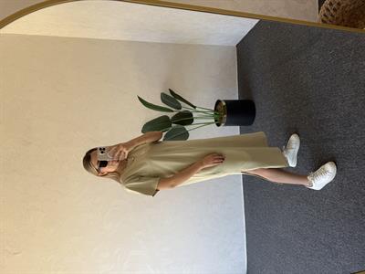 Kuşlu Basic Elbise Yeşil - 1053