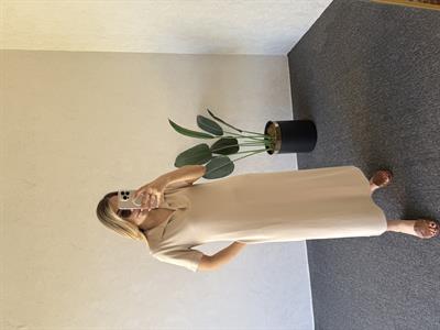 Polo Yaka Modal Elbise Bej - 1060