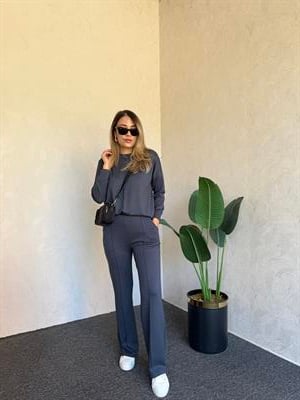 Uzun Kol Modal Takım Antrasit - 1076